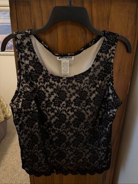 Perceptions Black Lace Overlay Camisole